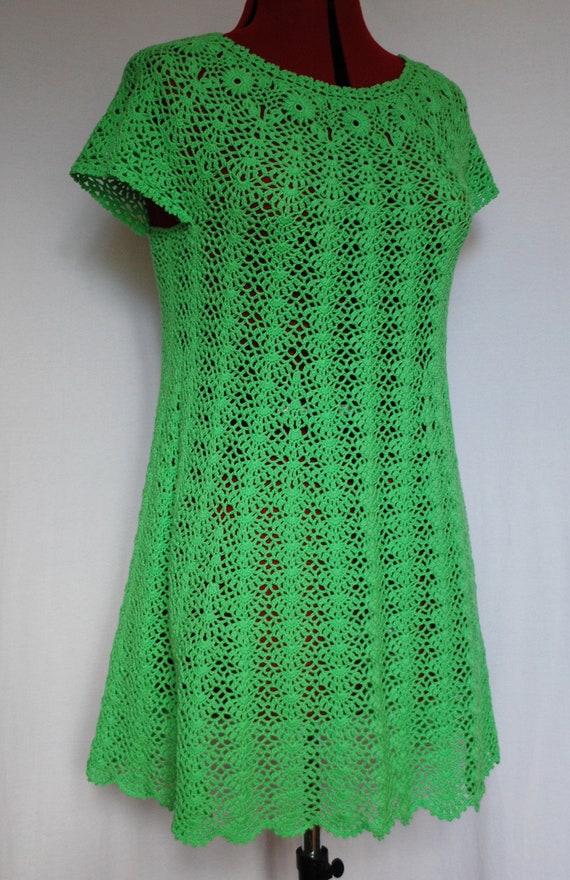 knee length dresses for ladies Paulette Floral Crochet Lace Mini Dress in Coral