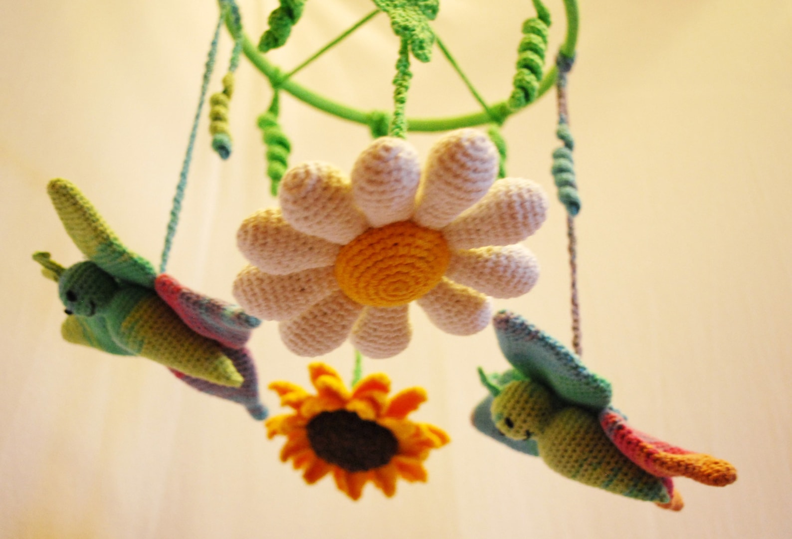 Babymobile With Flowers and Butterflies, Gift for Newborn, Decoration