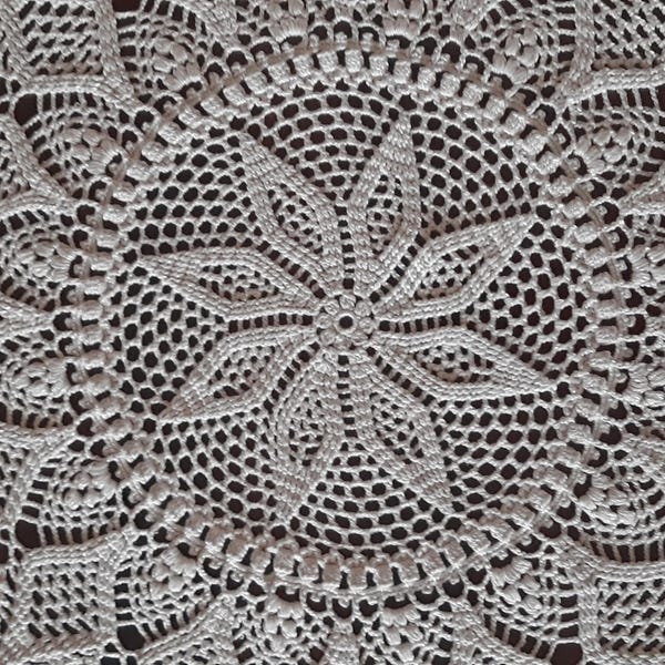 Elegant Beige Cotton Tablecloth: Handmade Large Round Crochet Doily (22 inches)
