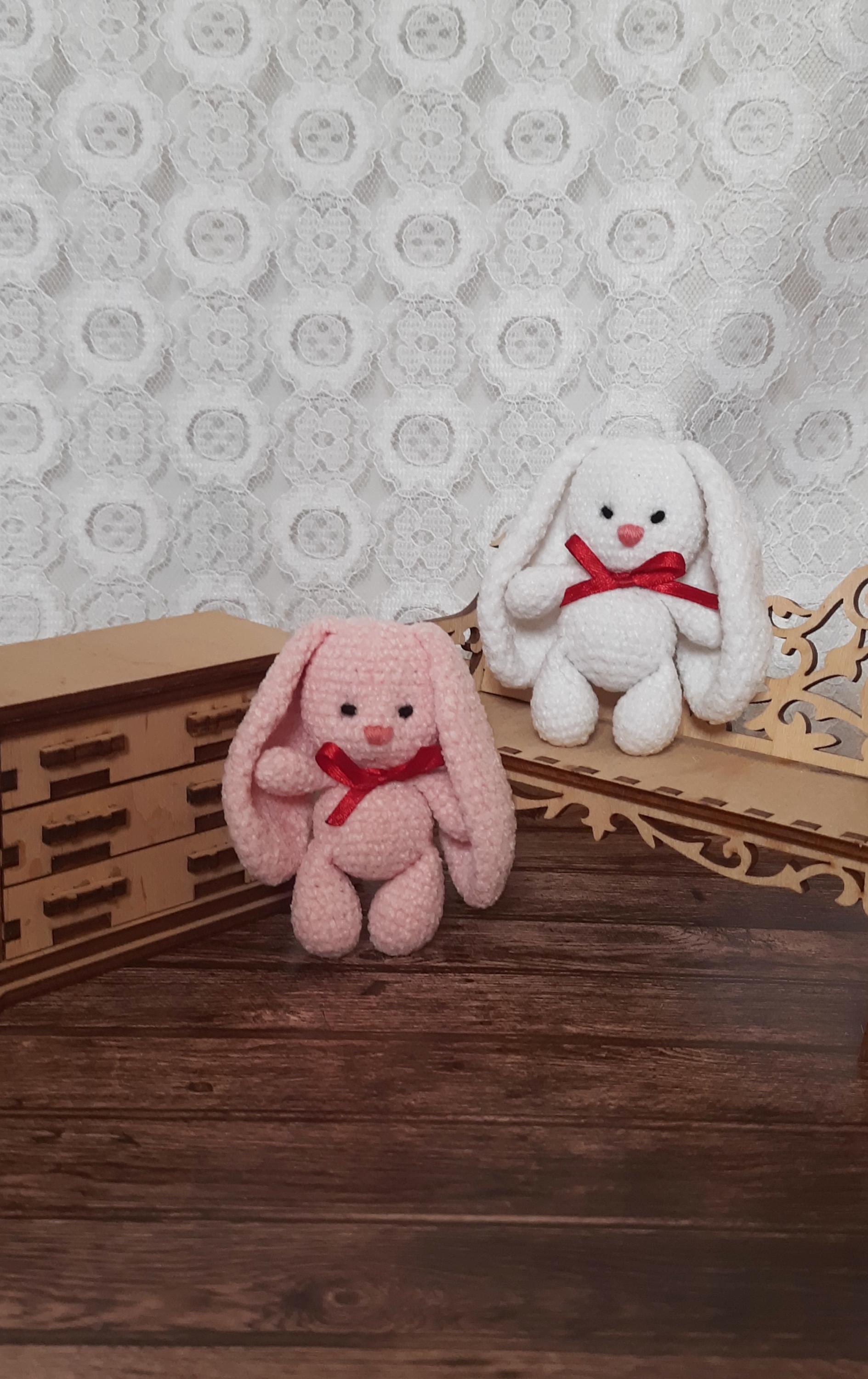 Small Crochet Rabbit Small Plush Crochet Bunny, Amigurumi Rabbit Toy, Keychain Bunny, Gift ...