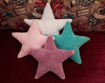 Crochet plush pillow Star, home decor