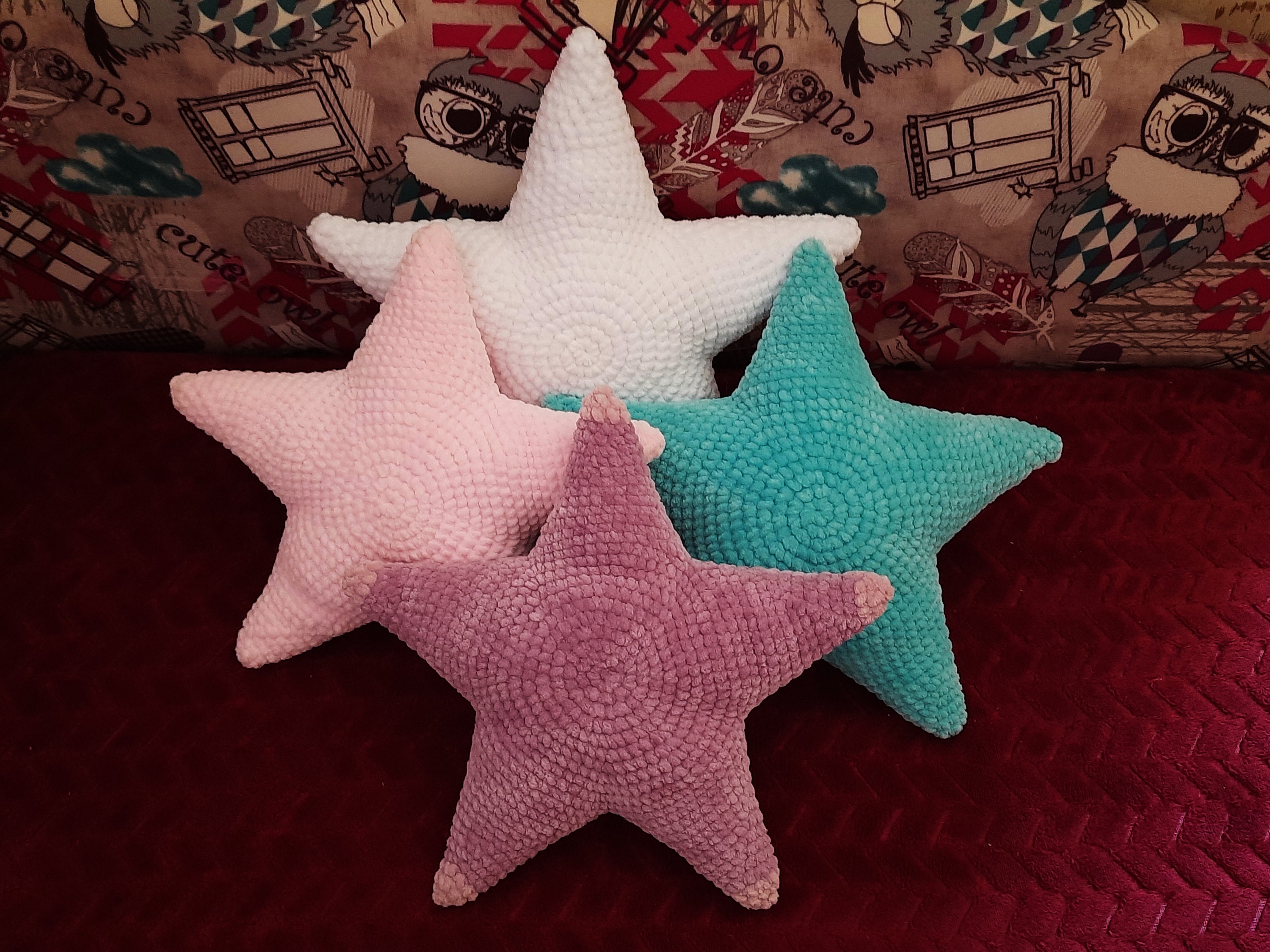 Crochet Plush Pillow Star, Home Decor Etsy