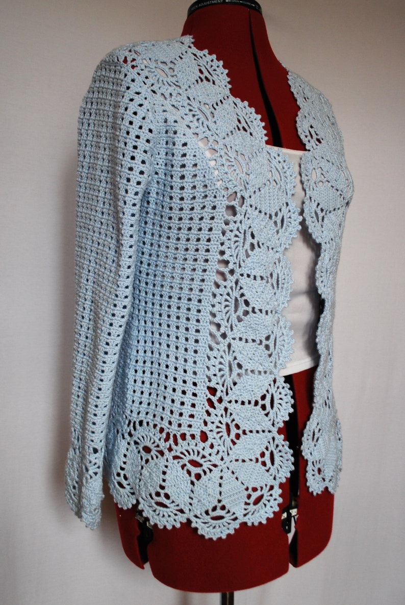 Crochet Women Summer Artic Blue Lace Jacket, Lace Summer Cardigan - Etsy