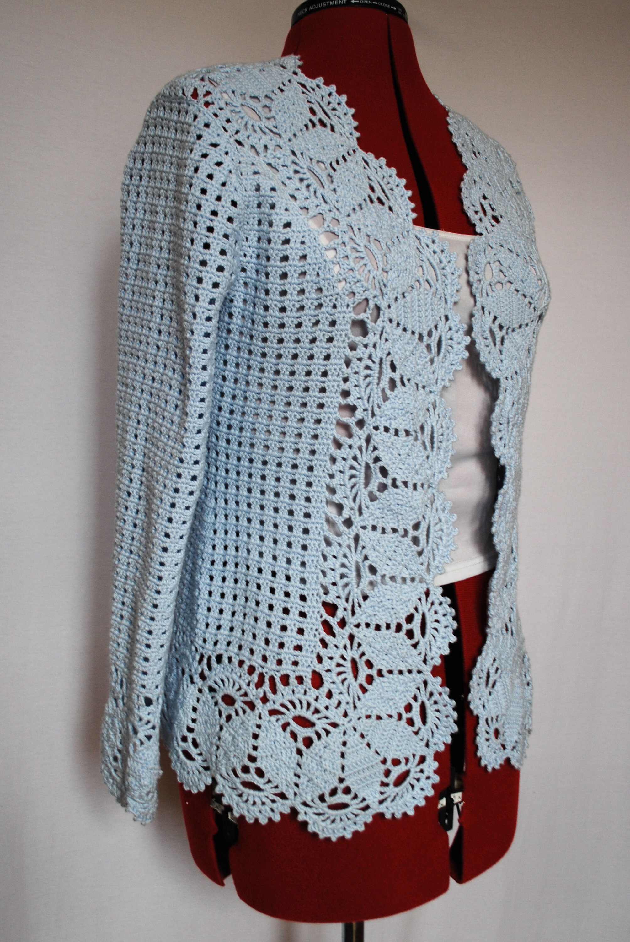 Crochet Women Summer Artic Blue Lace Jacket, Lace Summer Cardigan Etsy