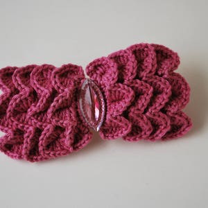 crochet barette clip, hair accessories, colorful metal clip, gift for kids Pink