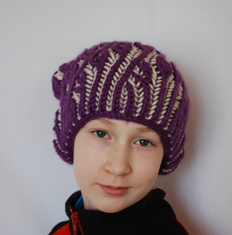 Oversized Knit Winter Beanie Hat, Womens Knitted Hat, Womens Winter