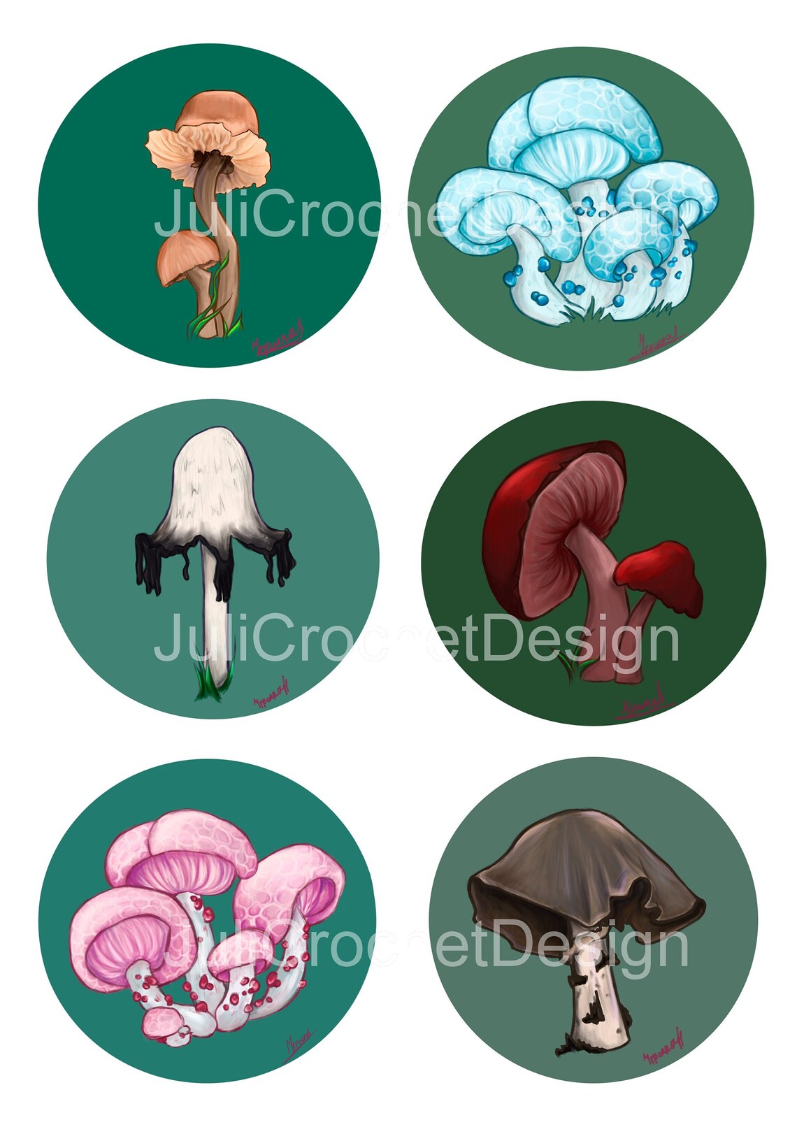 Printable Picture of Mushrooms Digital Download Digital Art - Etsy