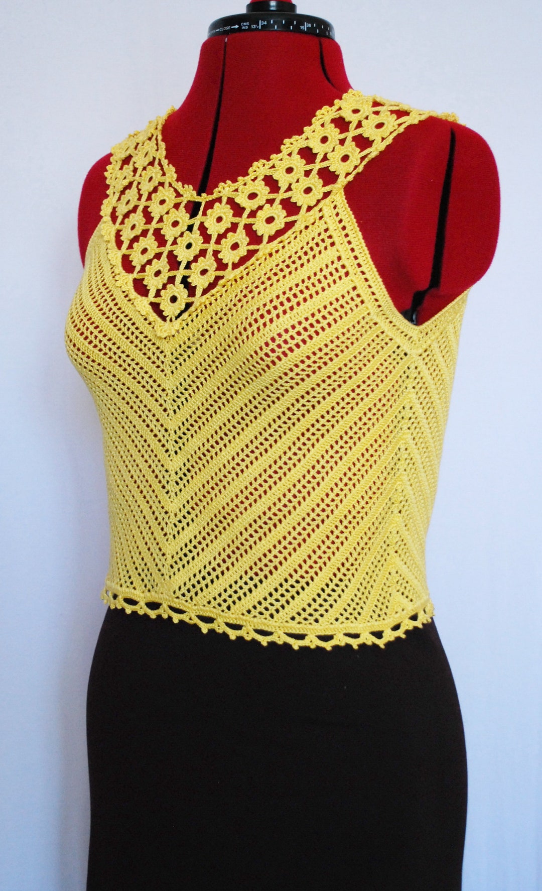 Yellow Crochet Italian top main image 0
