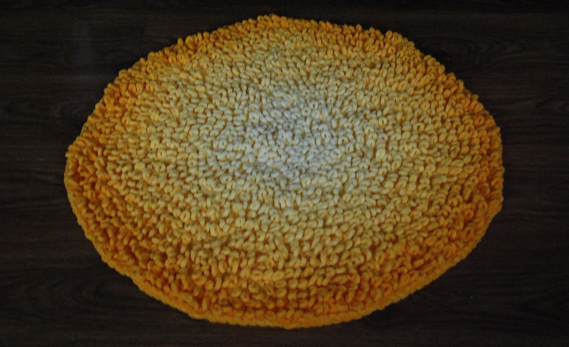 Circle Yellow Fluffy Rug, Warm Soft Rug, Gift for Kids Etsy