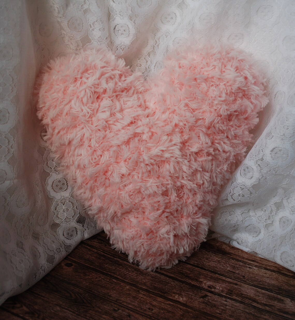 Light Pink Heart Fluffy Pillow Small Gift for Lover Etsy