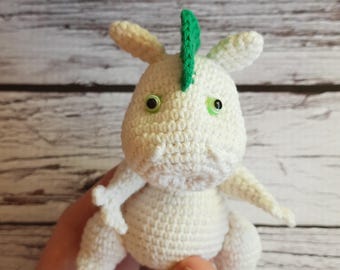 Crochet White Dinosaur T rex: Amigurumi Plush Toy, B-day gift