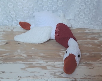 Crochet Plush Goose Wih Scarf: Amigurumi Goose Toy, Kids Room Decor