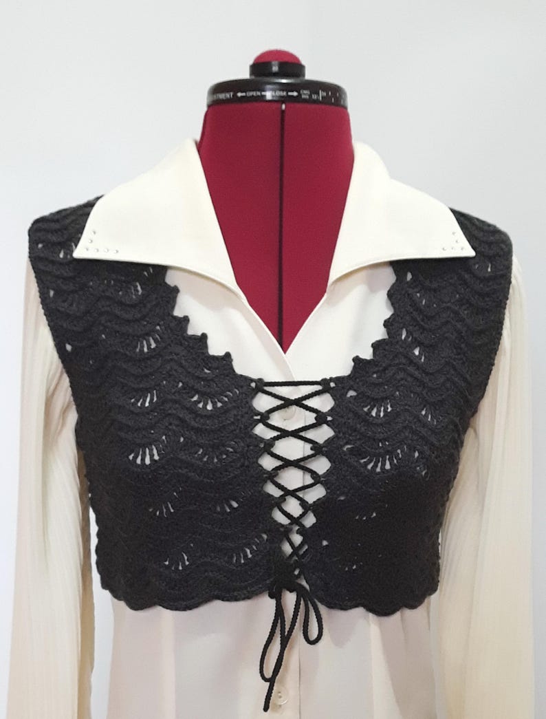 Crochet Lace Black Vest, Summer Lace Top - Etsy
