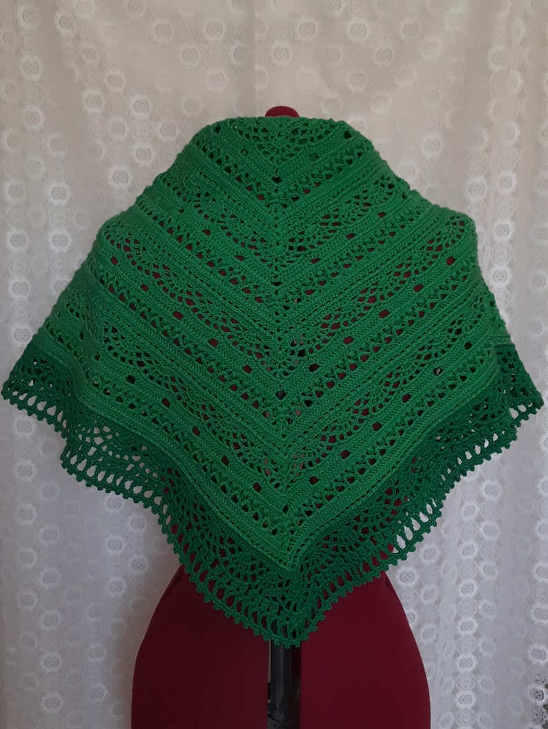 Triangle crochet small shawl, lace wool shawl, gift for her, Mother's Day gift image 5