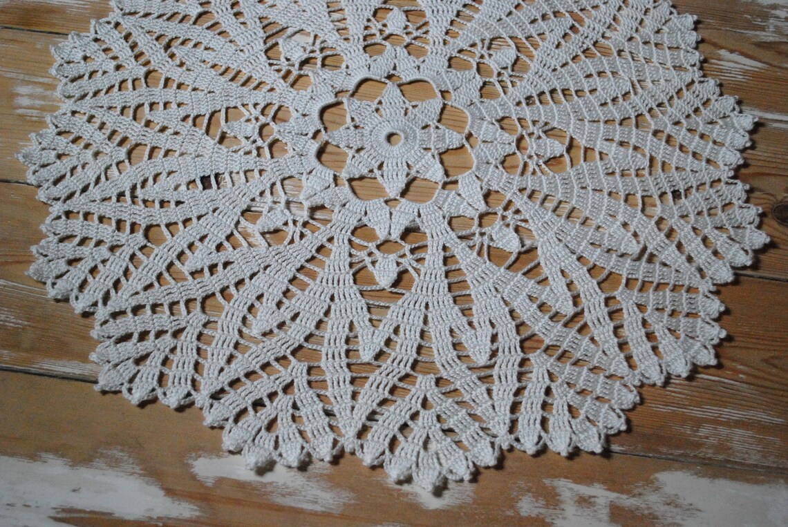 Cotton Ivory Color Crochet Doily Round Tablecloth Crochet - Etsy
