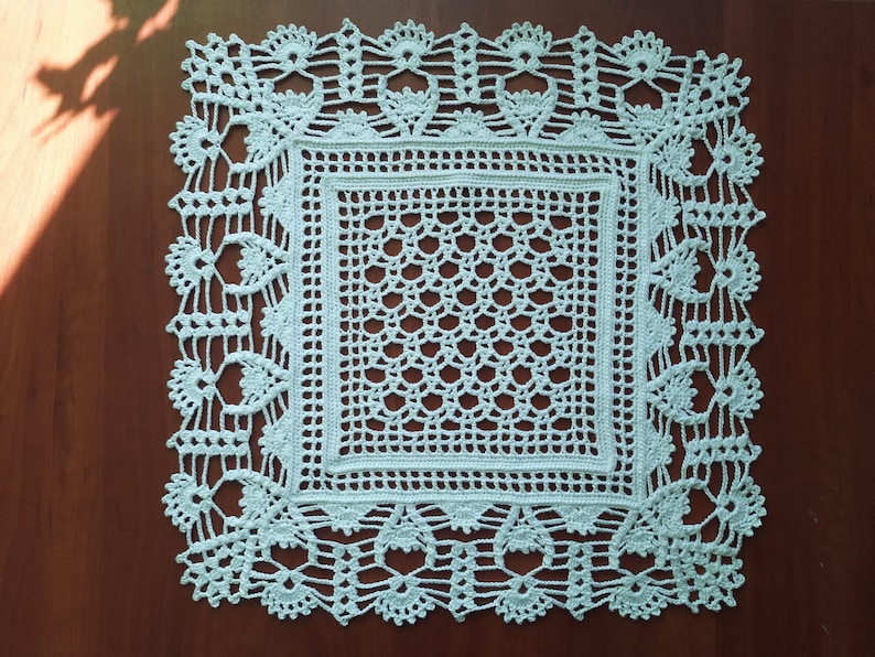 White Crochet Doily: Cotton Viscose Table Centerpiece, Home Decor image 9