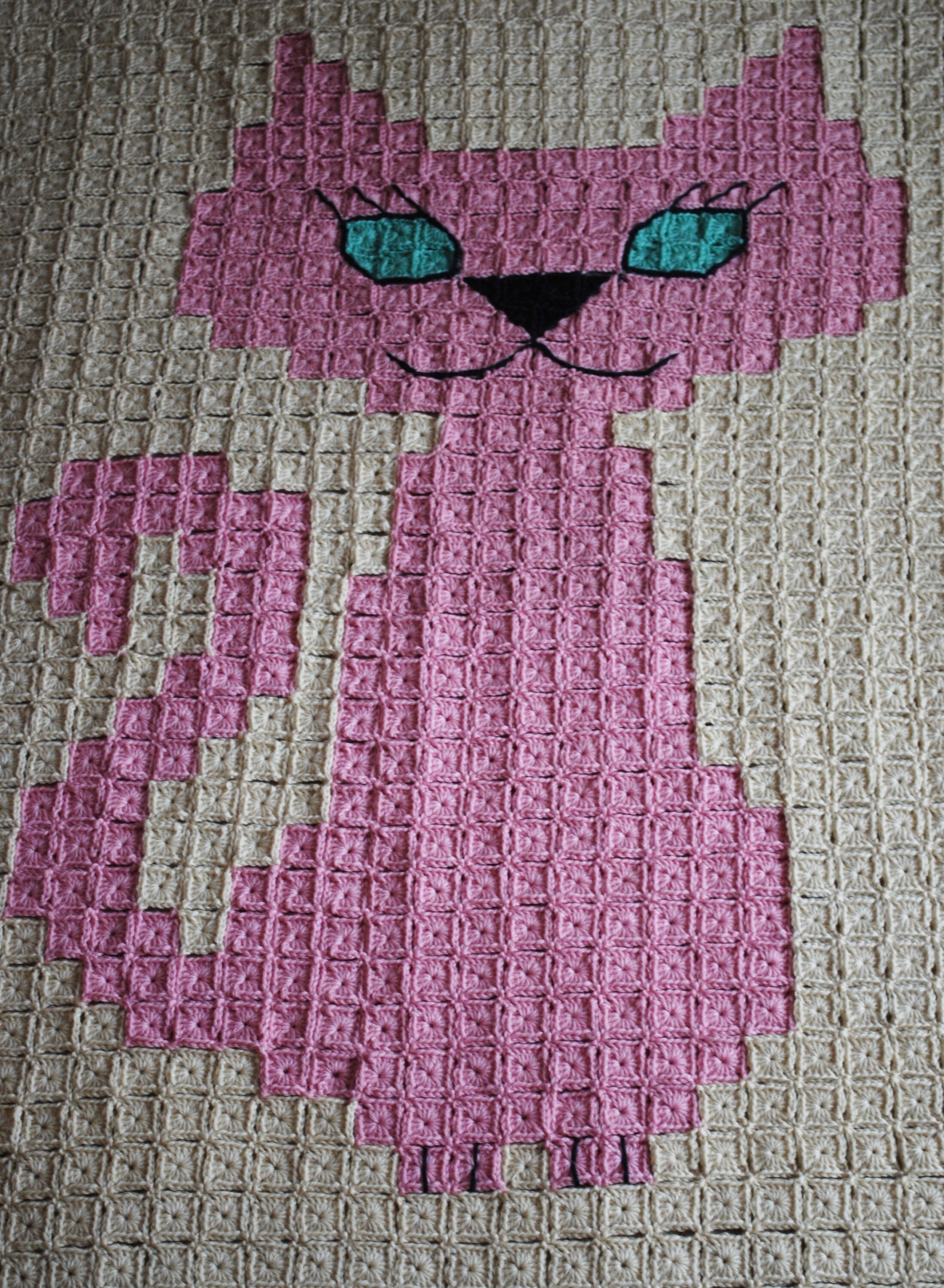 Crochet wool cat blanket soft warm rug gift for child kids Etsy