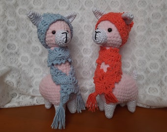 Small crochet llama, stuffed amigurumi toy, gift for kids