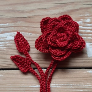 Crochet rose chocker, rose bracelet, rose hanging, gift for her zdjęcie 3