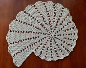 Cotton  crochet doily, lace beige tablecloth, crochet home decor, mother's day gift