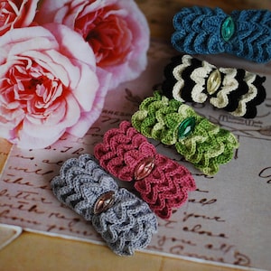 crochet barette clip, hair accessories, colorful metal clip, gift for kids image 1