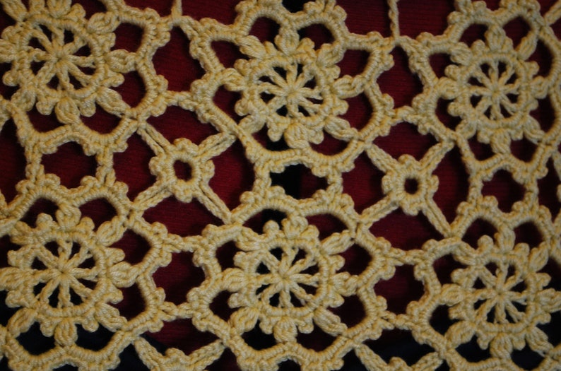 Crochet Cotton Lace Top of the Dress Crochet Lace Yellow Etsy