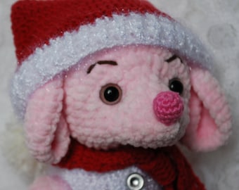Ratón de peluche rosa claro de ganchillo, juguete amigurumi, regalo de ganchillo para niños