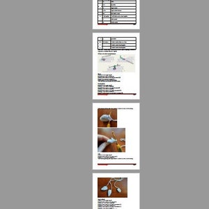 May include: Crochet instructions for making a white flower with a stem. The instructions include a diagram and photos of the steps involved.