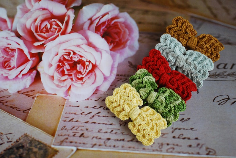 crochet barette clip, hair accessories, colorful metal clip, gift for kids image 2