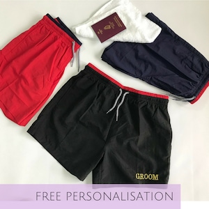 Personalized Mens Swimwear, Custom Board Short Swimwear, Mens Bathing Suit, Fiance Gift for Him, Custom Swim Trunks, Personalized Men Shorts