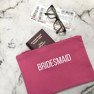 Bride Travel Wallet -  Hen Do - Bridesmaid Bag -  Accessory Case - Personalised Bag - Personalised Travel Pouch - Travel Wallet