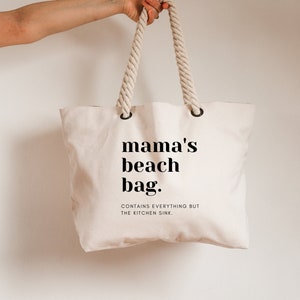 Personalisierte Mamas Strandtasche, individuelles Brautgeschenk, Urlaub Strandtasche, personalisiertes Weihnachtsgeschenk, bestickte Strandtasche, Geschenk für Mama