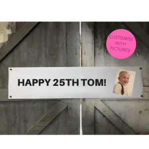 Happy Birthday Banner - Custom Banner - Picture on Banner - Large Printed Picture - Surprise Birthday - Birthday Decor - Party Decor