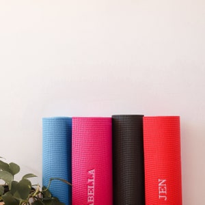 Customized Mint Green Yoga Mat, Fitness Hub Yoga Mat, Home Gym Yoga Mat, Yoga Instructor Gift, Personalized Yoga Mat, Custom Name Yoga Mat