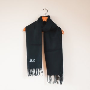 Personalised Scarf for Women Unique Gift Ideas, Initial Monogrammed Shawl Scarf, Personalised Scarves for Ladies, Christmas Scarf Gift