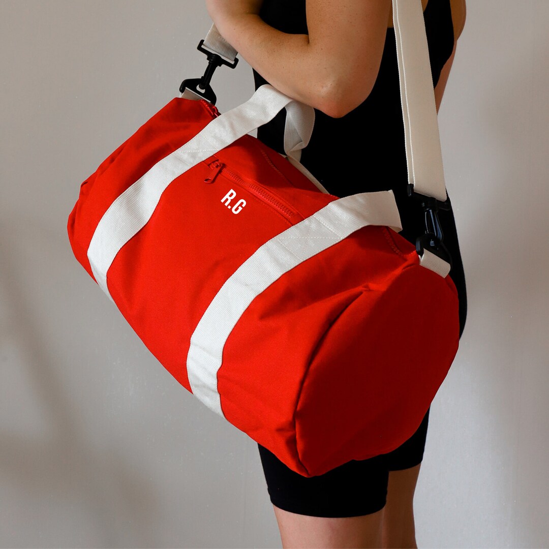 Personalized Red Gym Bag For Women And Men Initials Monogram Duffle personalized-red-gym-bag-for-women-and-men-initials-monogram-duffle