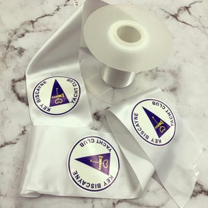 Personalised Ribbon White Ribbon - 10cm Wide - Opening Ceremony - Event Ribbon - Birthday Ribbon - Wedding Ribbon - Custom Ribbon
