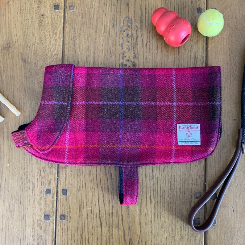 Tweed Dog Jacket Personalised Dog Coat Harris Tweed Dog Etsy