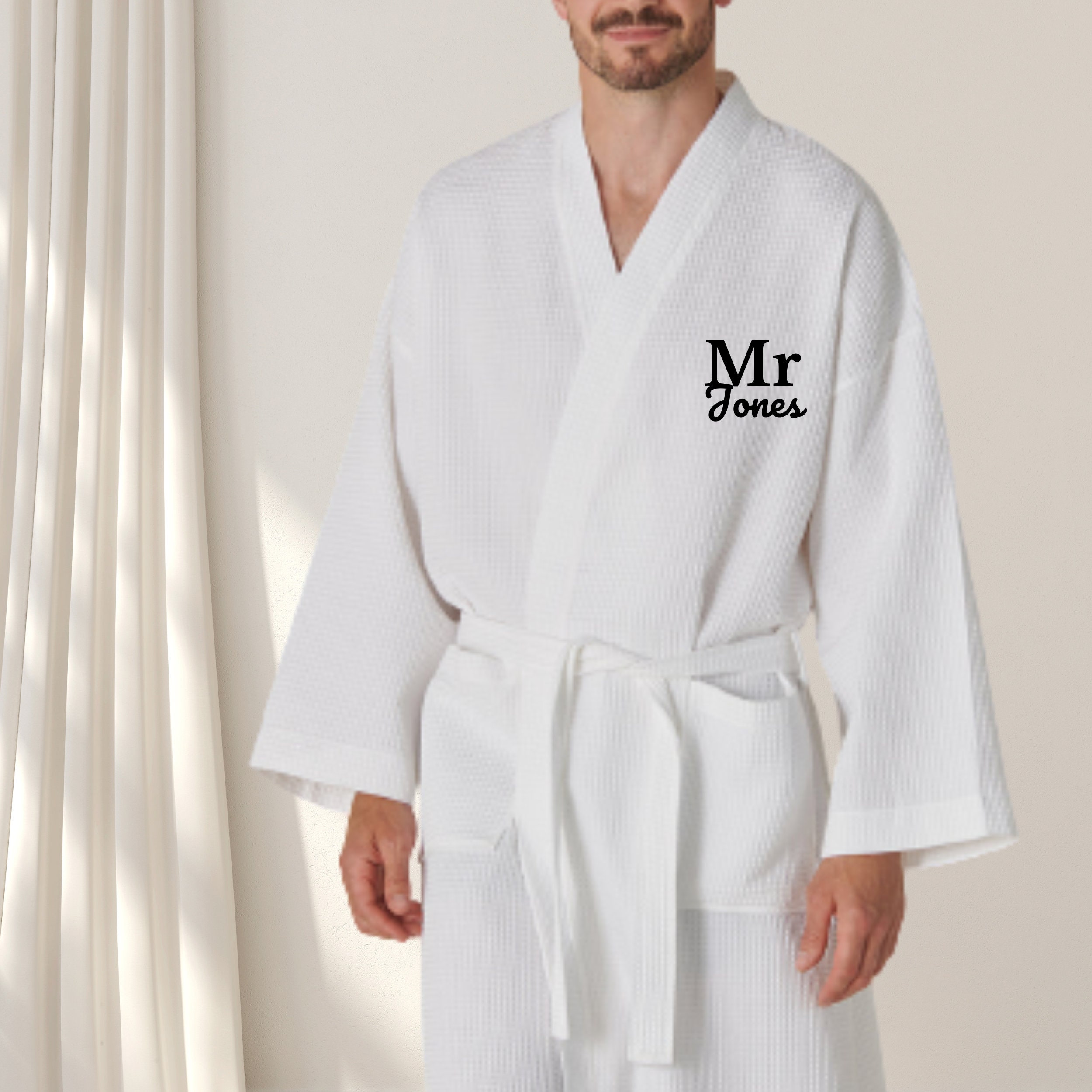 personalised waffle bathrobes