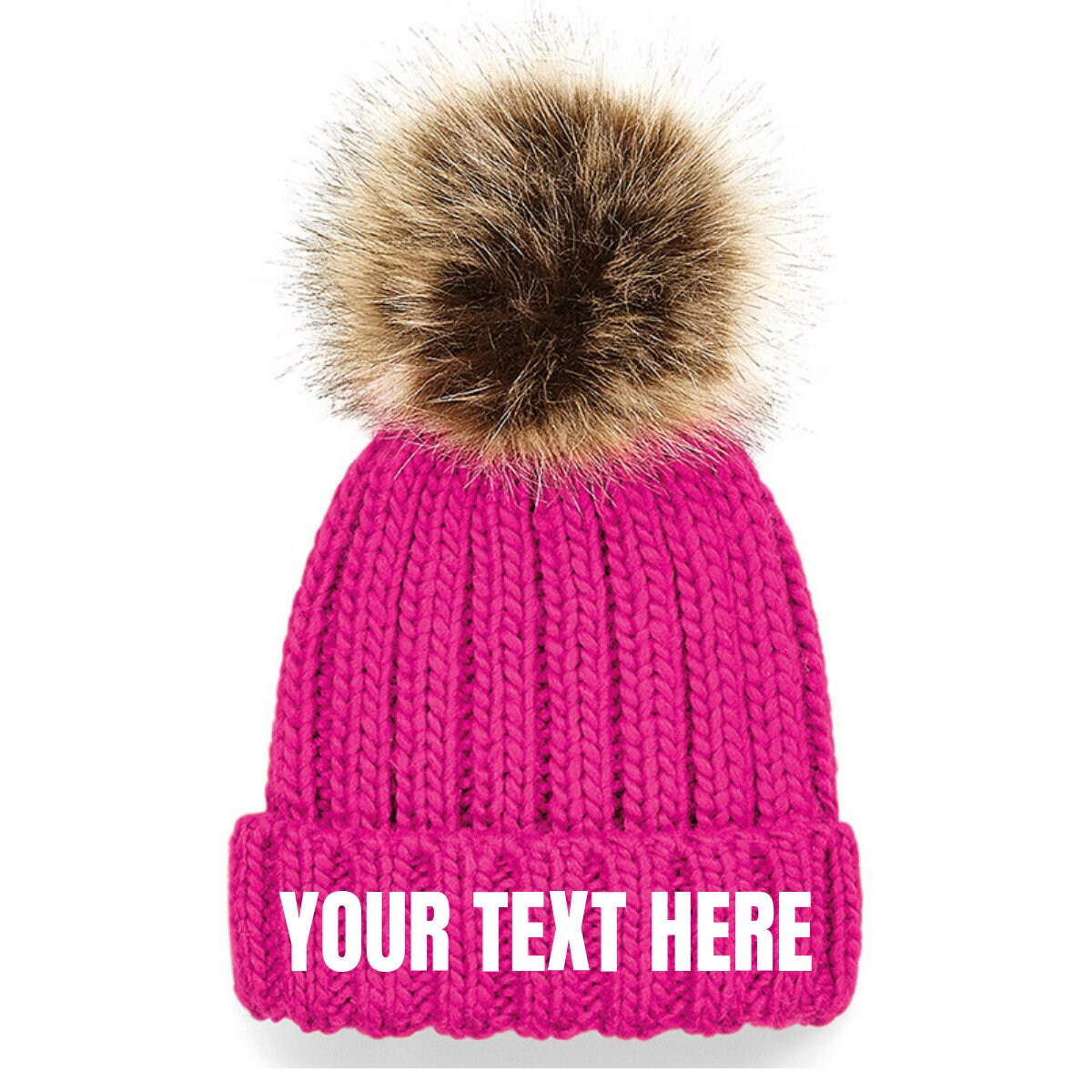 Personalised Hat - Pom Pom Hat - Bobble Hat - Gifts for Her - Personalised Gift - Winter Hat - Beanie Hat - Christmas Gift - Custom Hat