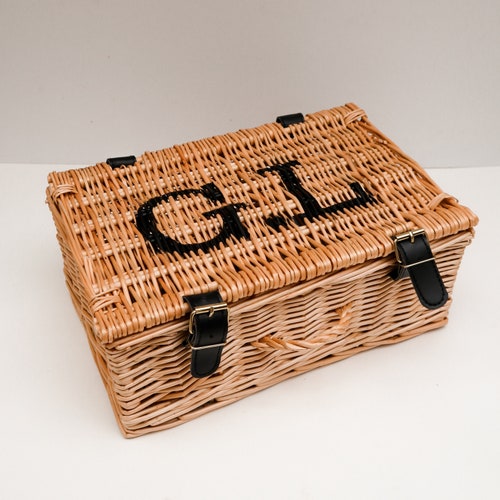 Personalised Wicker Basket Picnic Basket Christmas Hamper Etsy
