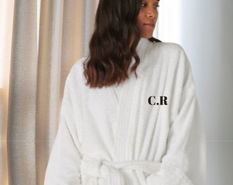 Personalised White Robe - Dressing Gown - Personalised Gift - Christmas Gift for Her - Gift for Husband - Gift for Boyfriend - Towel Robe