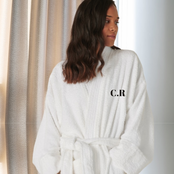 Personalised White Robe - Dressing Gown - Personalised Gift - Christmas Gift for Her - Gift for Husband - Gift for Boyfriend - Towel Robe