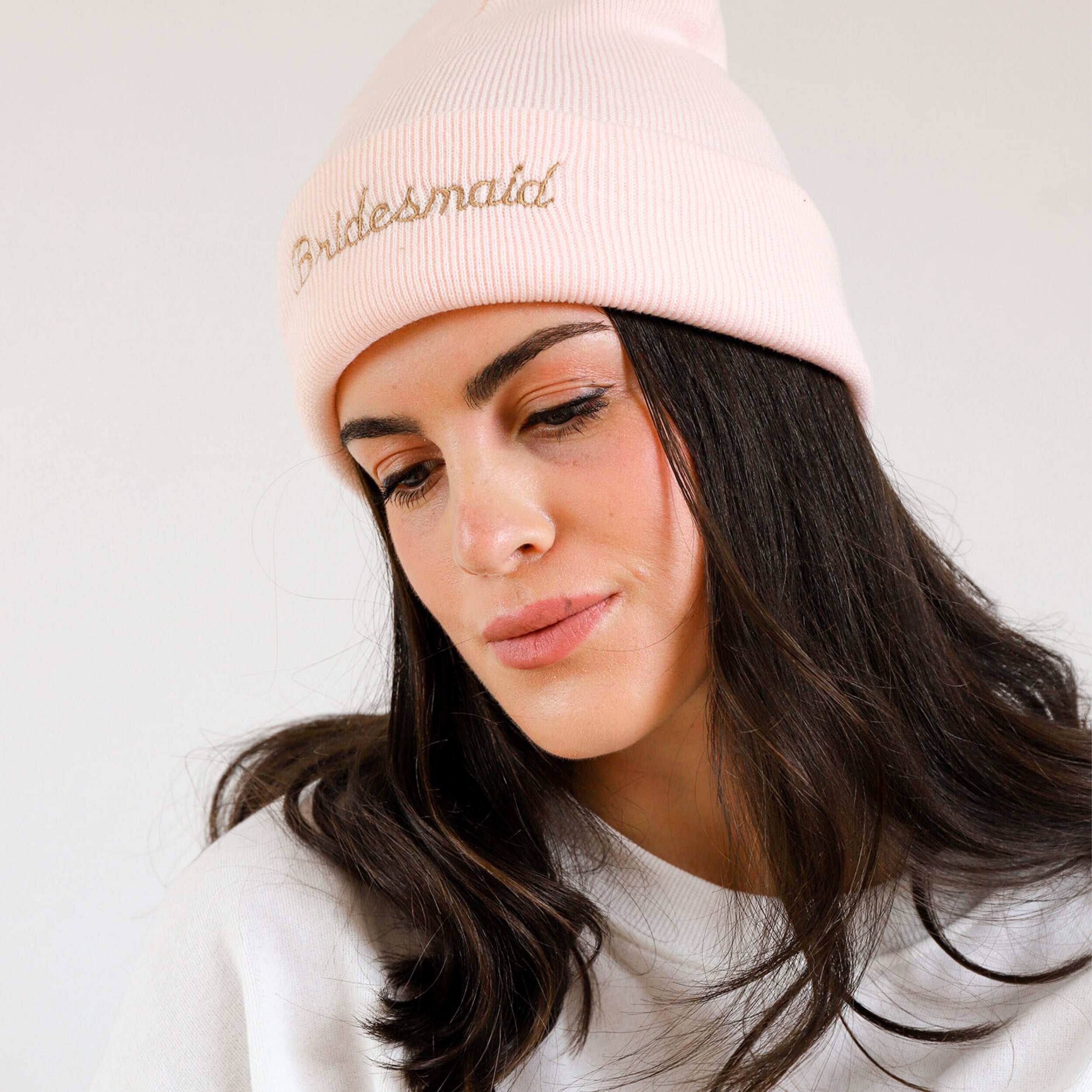 Bride Squad Beanie Hat, Personalised Beanie Hat, Custom Bridesmaid Beanie, Winter Bachelorette Beanie for Women, Christmas Gift for Brides