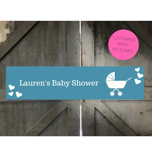 Estandarte de baby shower - Fiesta de baby shower - Estandarte de felicitaciones - Bebé niño - Esperando bebé - Estandarte de bebé - Estandarte de fiesta