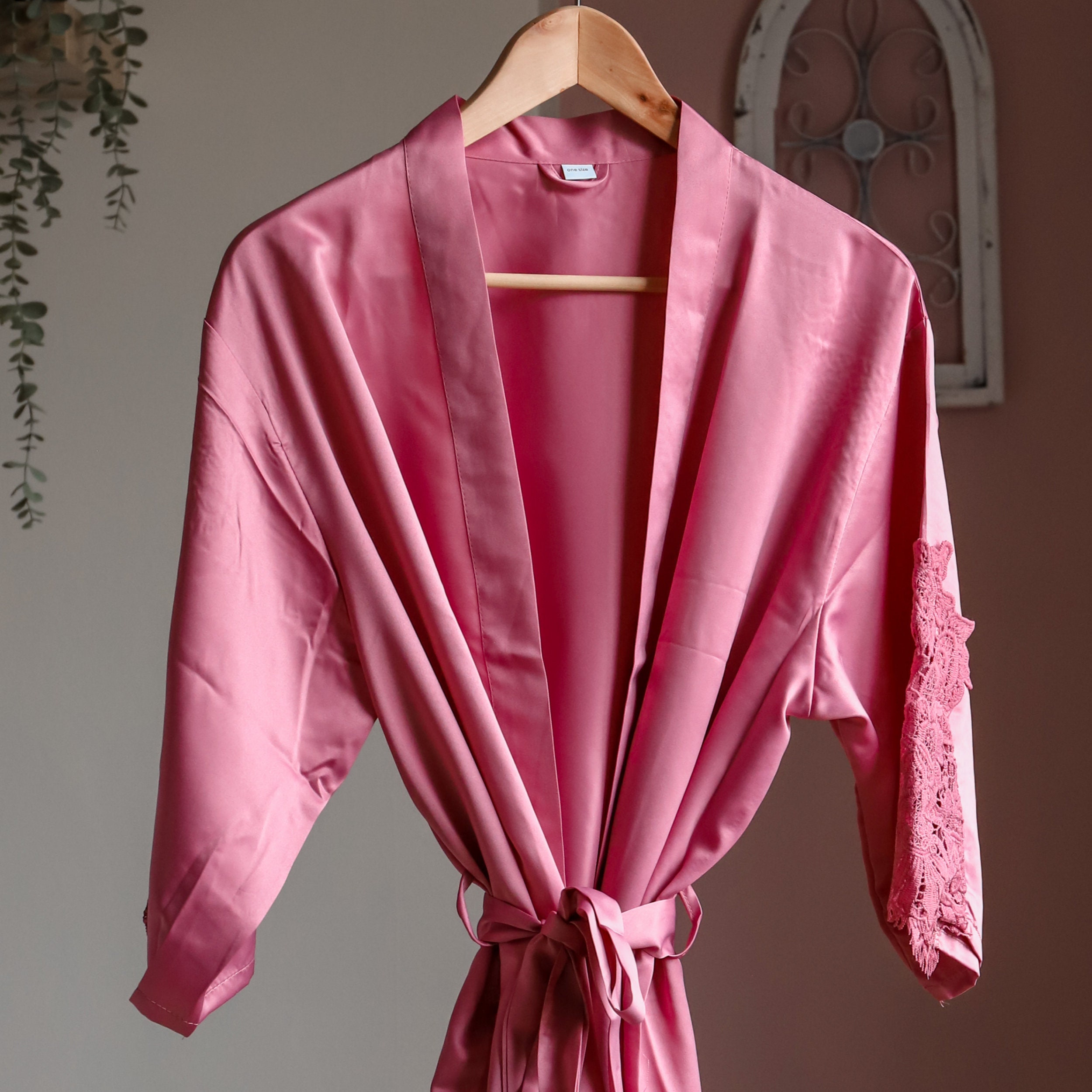 Pink Plain Silk Bridal Robe Bridesmaid Gown Wedding Robes Etsy UK