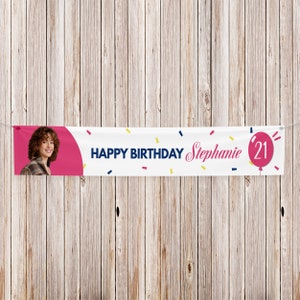 Happy Birthday Banner - Custom Banner - Picture on Banner - Large Printed Picture - Surprise Birthday - Birthday Decor - Party Decor