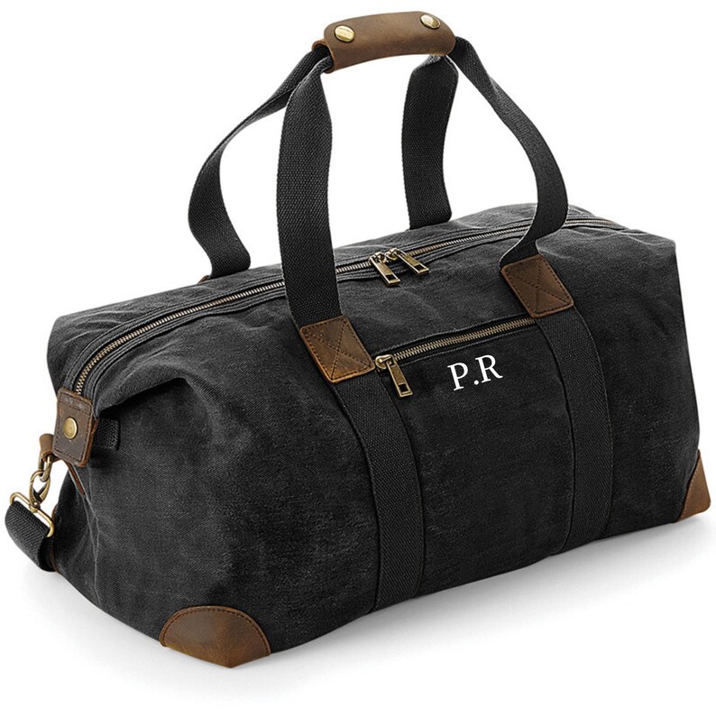 Personalised Bag Travel Bag Gift Idea Monogrammed Bag Waxed Bag Bags for Men Gifts for Him Weekend Bag Gifts for Him