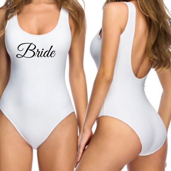 white swimsuit for bride
