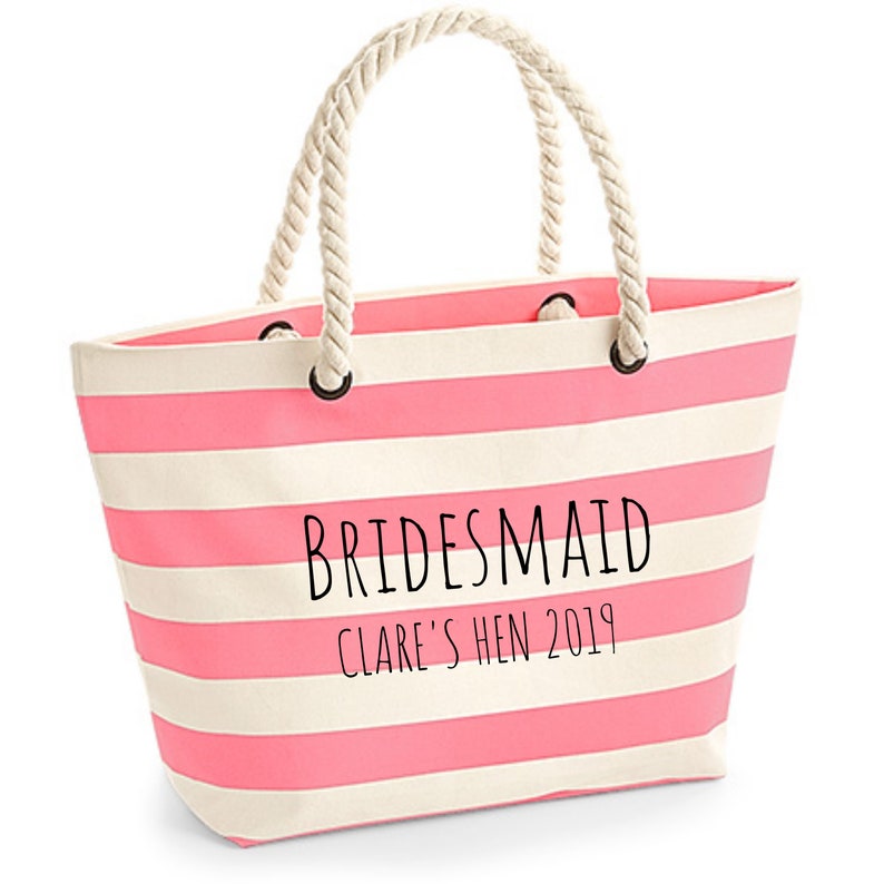 Bridesmaid Personalised Beach Bag Bridal Gift Personalised Gift Hen Beach Bag Bride Beach Bag Custom Beach Bag Holiday Bag